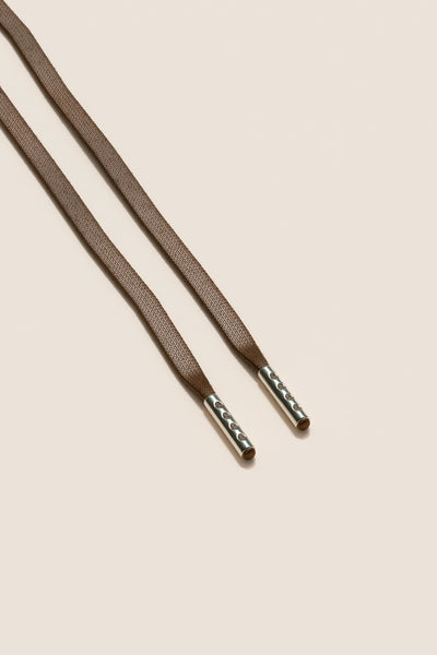 Senkels Medium Brown 3mm Flat Waxed Shoelaces with Nickel Aglets