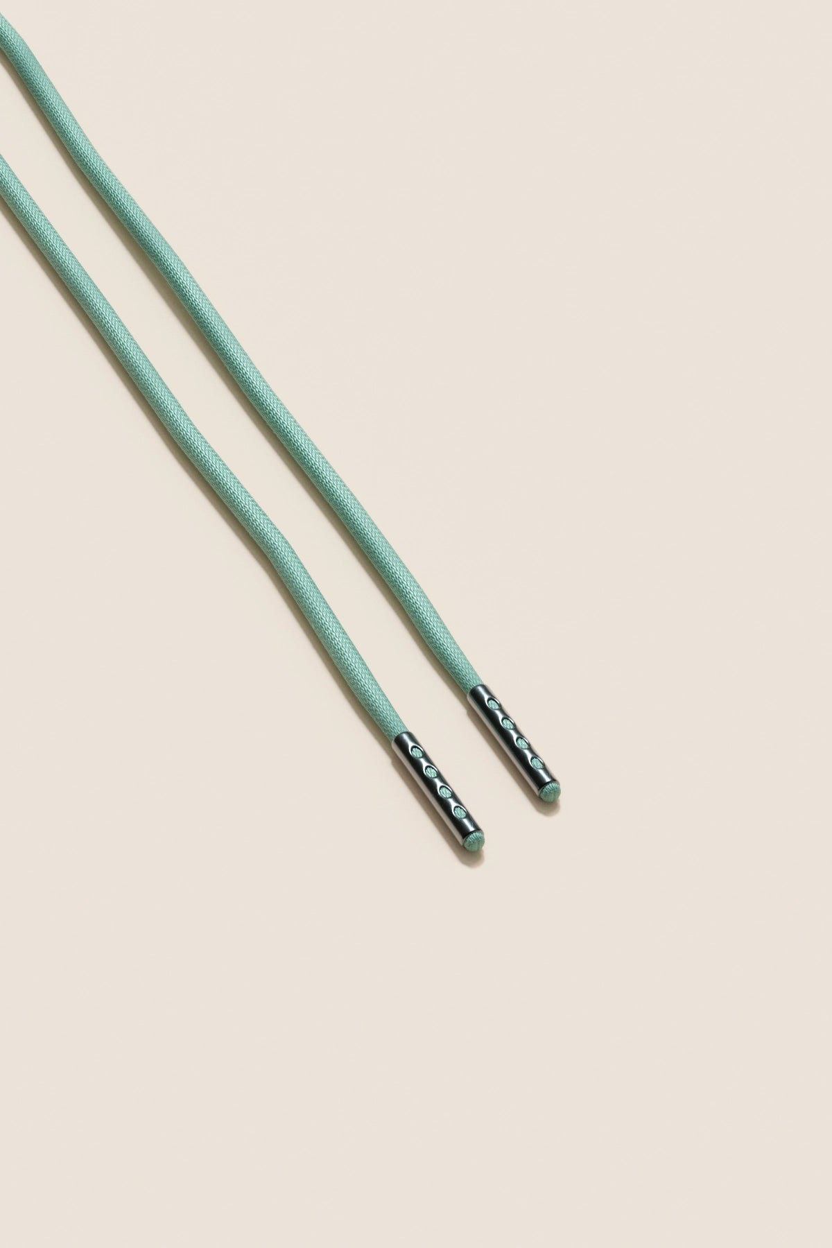 Senkels ミントグリーン 2.5mm ラウンドワックス靴ひも with ブラック Nickel Aglets