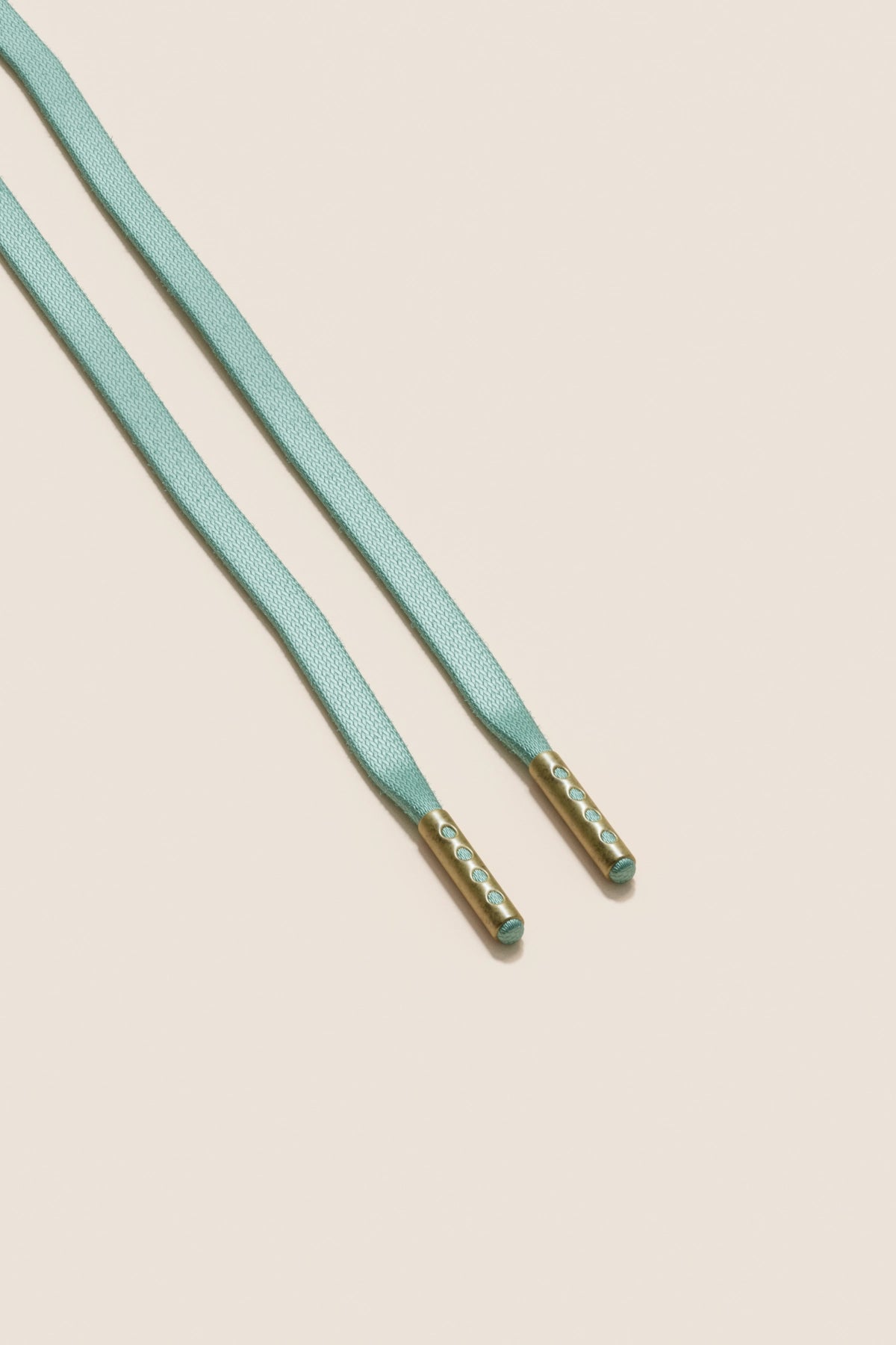 Senkels ミントグリーン 3mm フラットワックス靴ひも with Brass Aglets