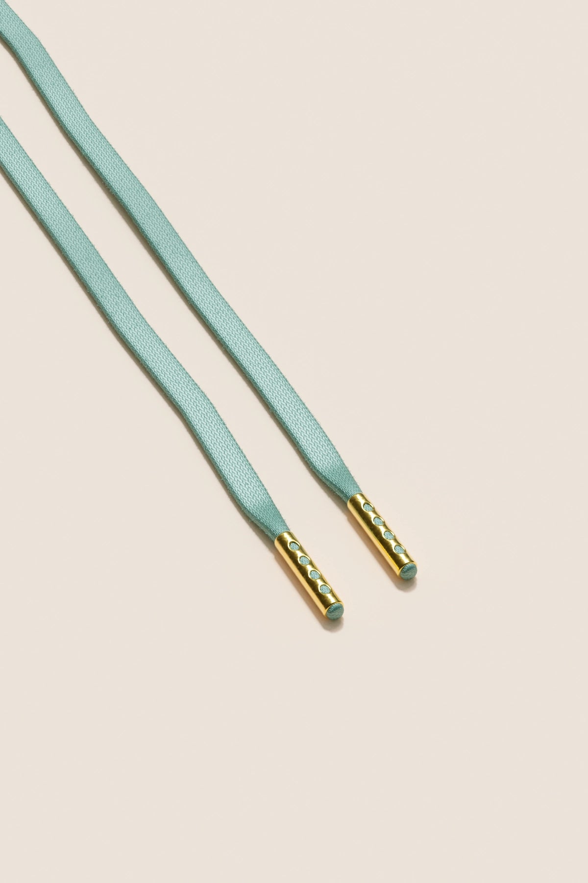 Senkels ミントグリーン 3mm フラットワックス靴ひも with Gold Aglets
