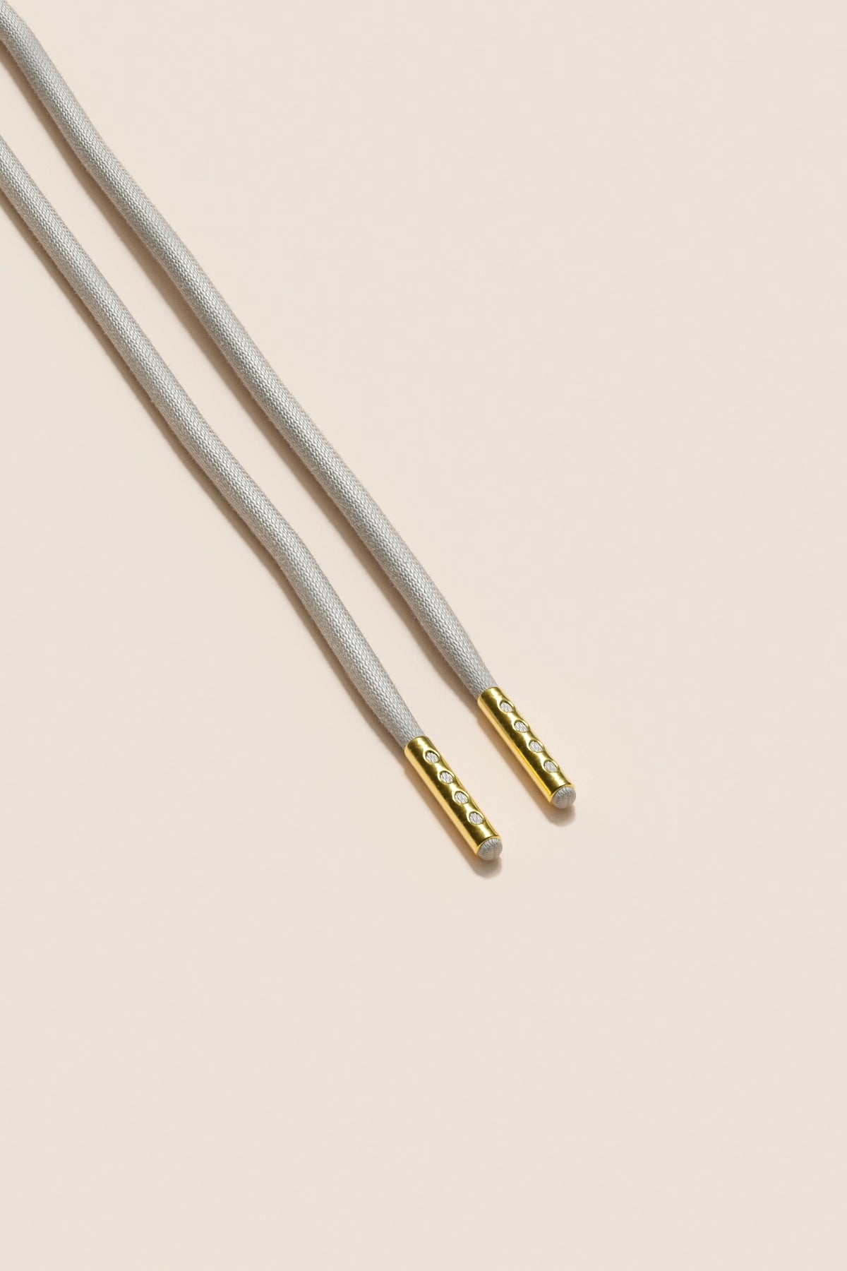 Senkels ニッケルグレー 4mm ラウンドワックス靴ひも ゴールドアグレット付き