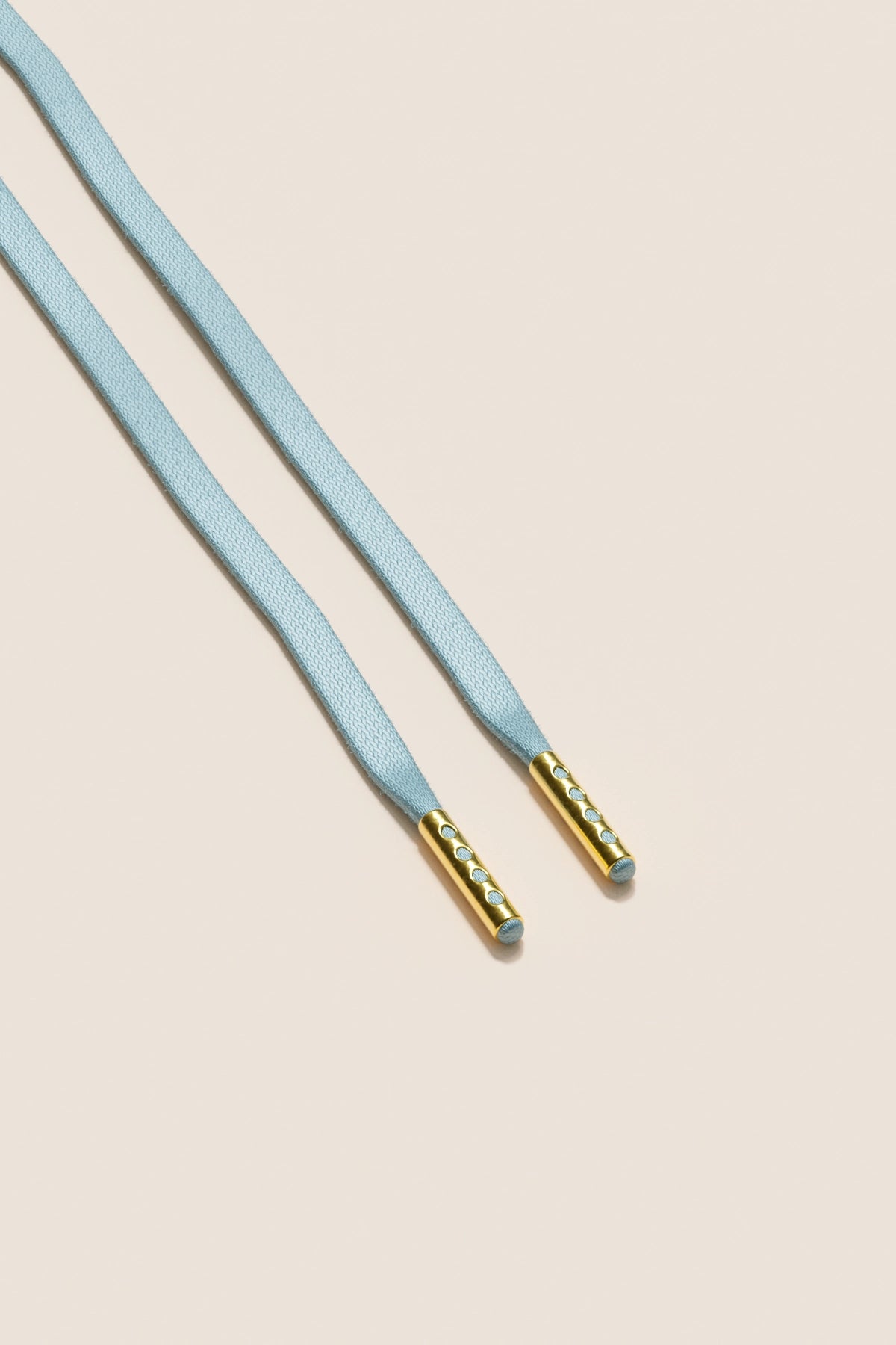 Senkels パステルブルー 3mm フラットワックス靴ひも with Gold Aglets