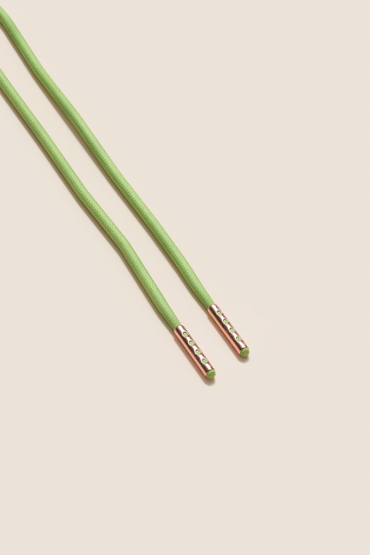 Senkels パステルグリーン 2.5mm ラウンドワックス靴ひも with Rose Gold Aglets
