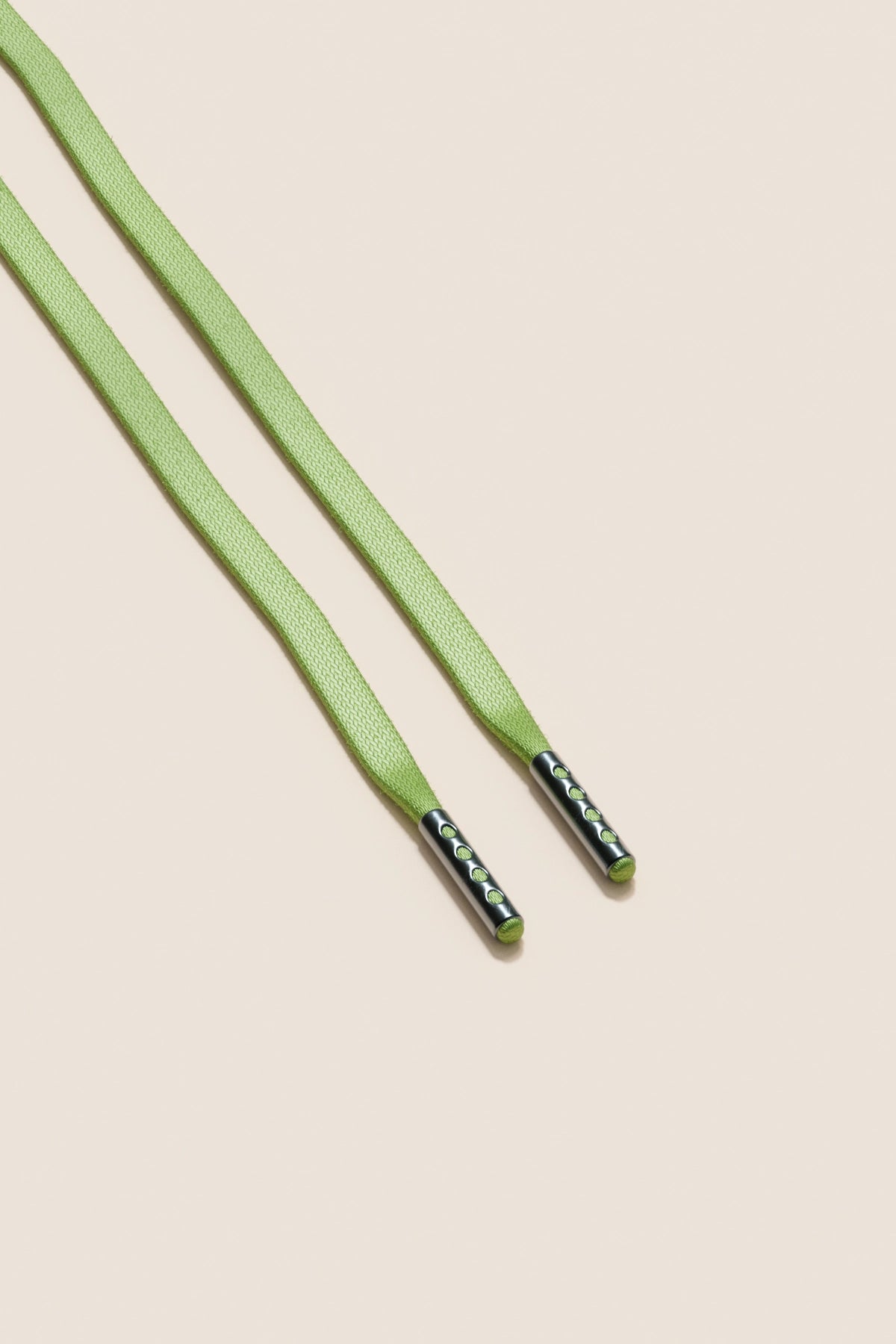 Senkels パステルグリーン 3mm フラットワックス靴ひも with ブラック Nickel Aglets
