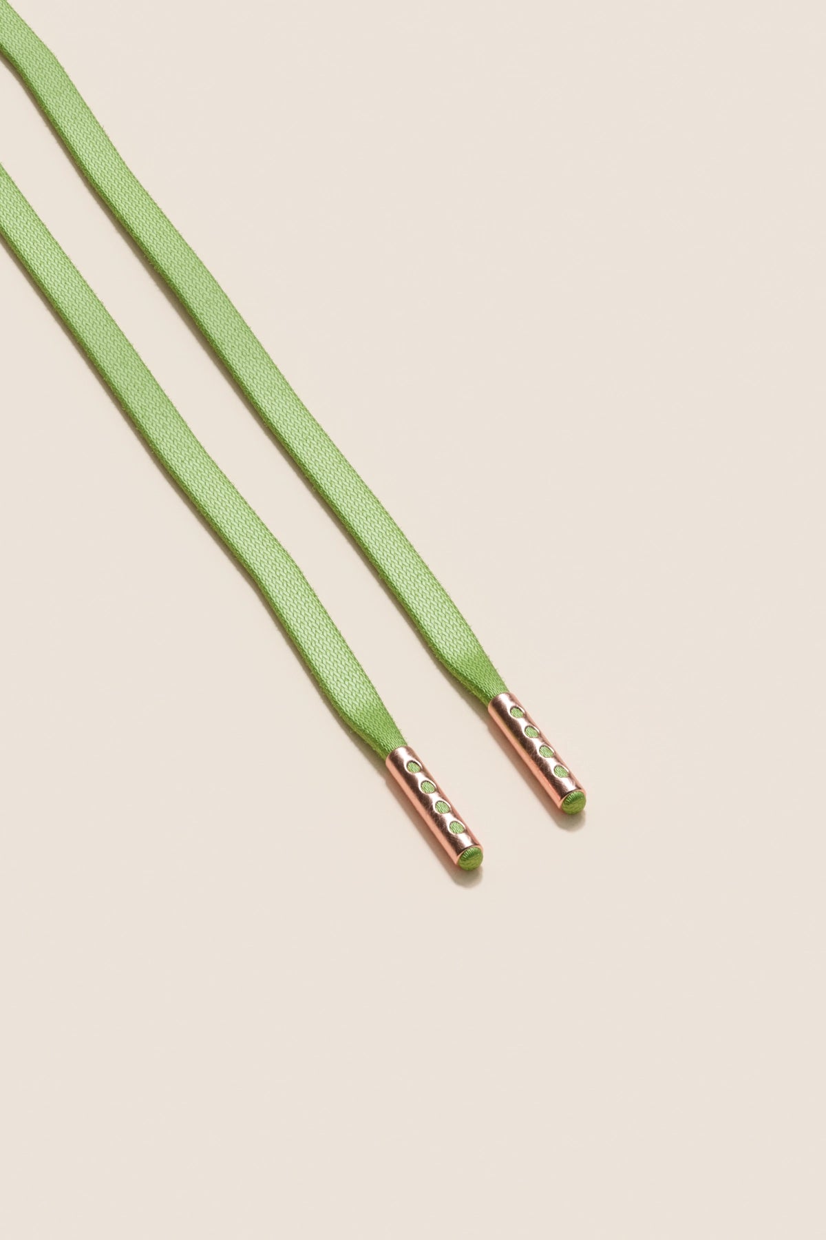Senkels パステルグリーン 3mm フラットワックス靴ひも with Rose Gold Aglets