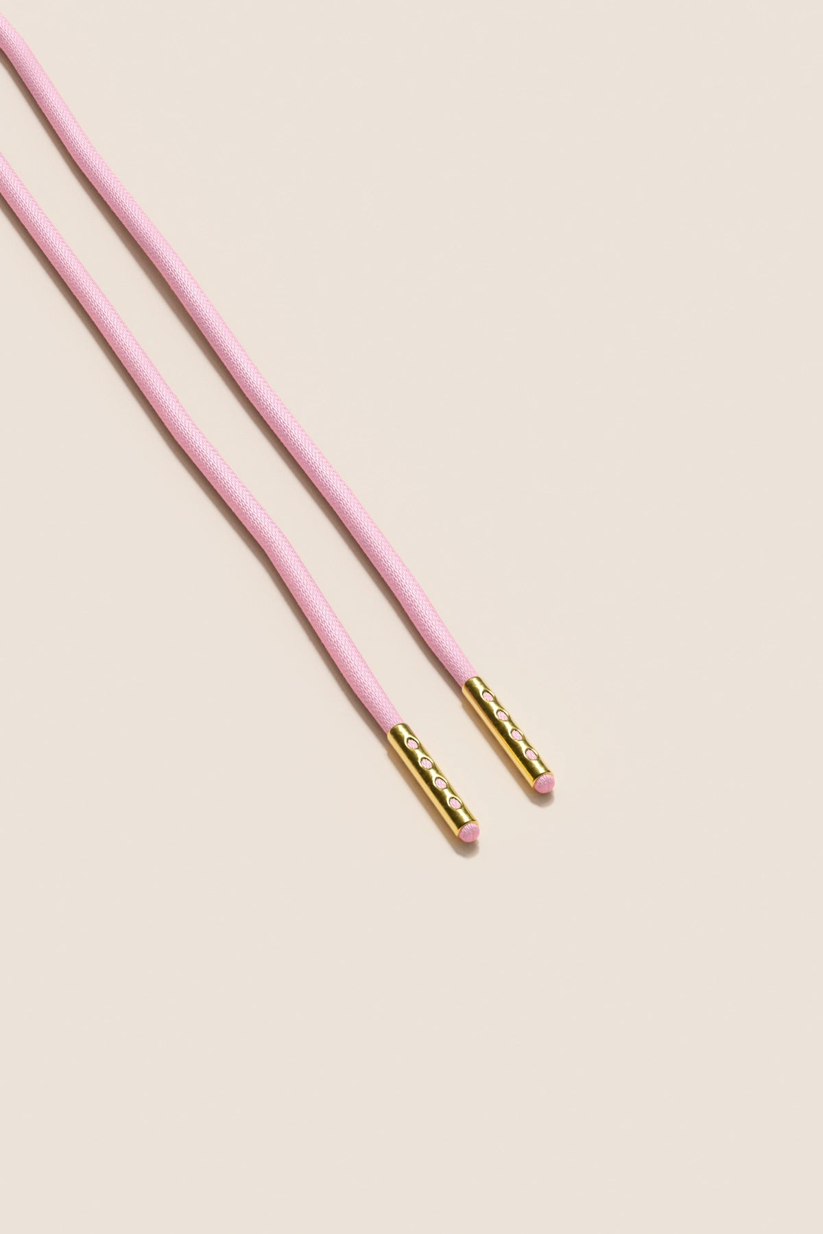 Senkels Pastel ピンク 2.5mm ラウンドワックス靴ひも with Gold Aglets