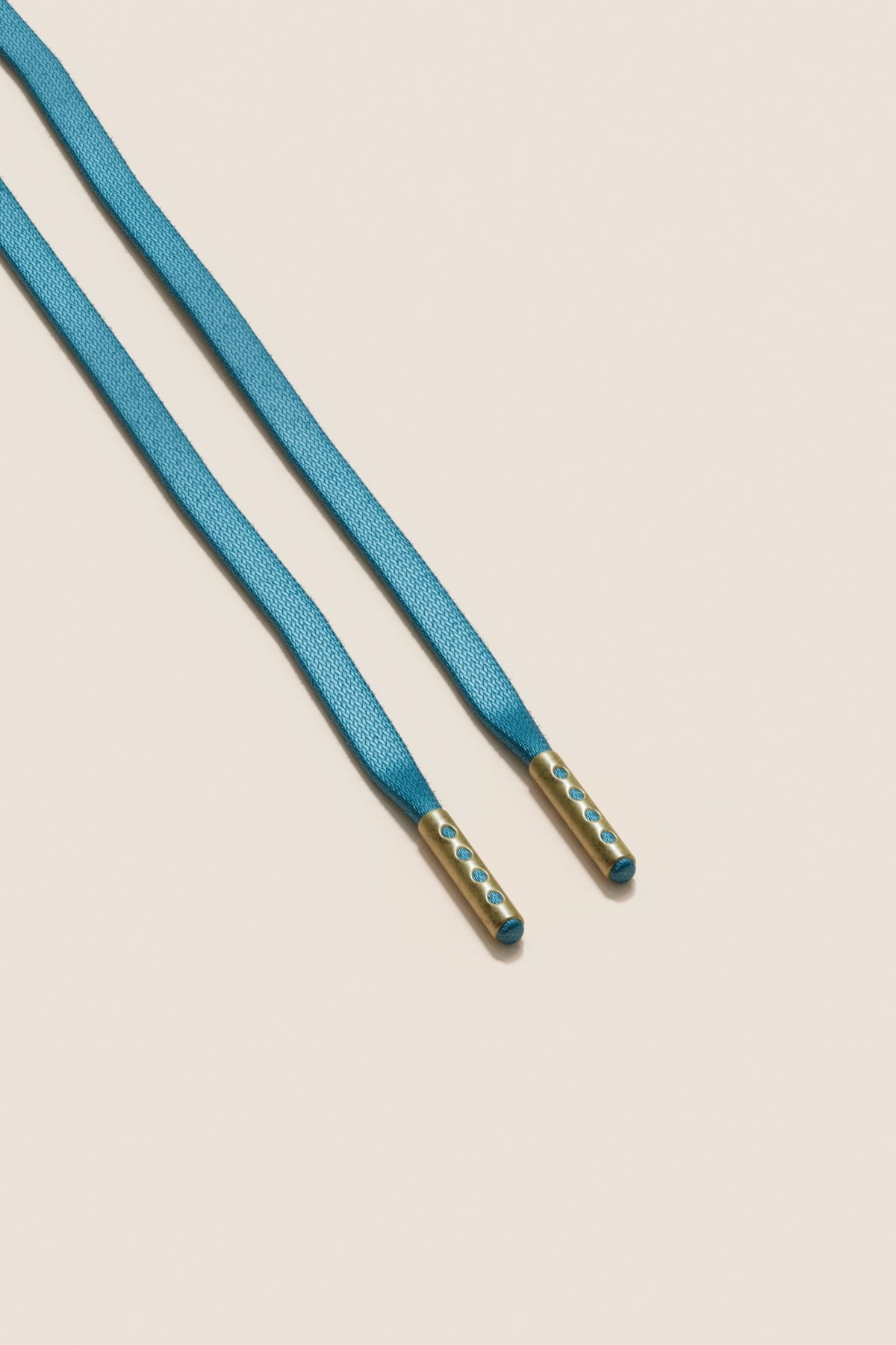 Senkels ペトロールブルー 3mm フラットワックス靴ひも with Brass Aglets