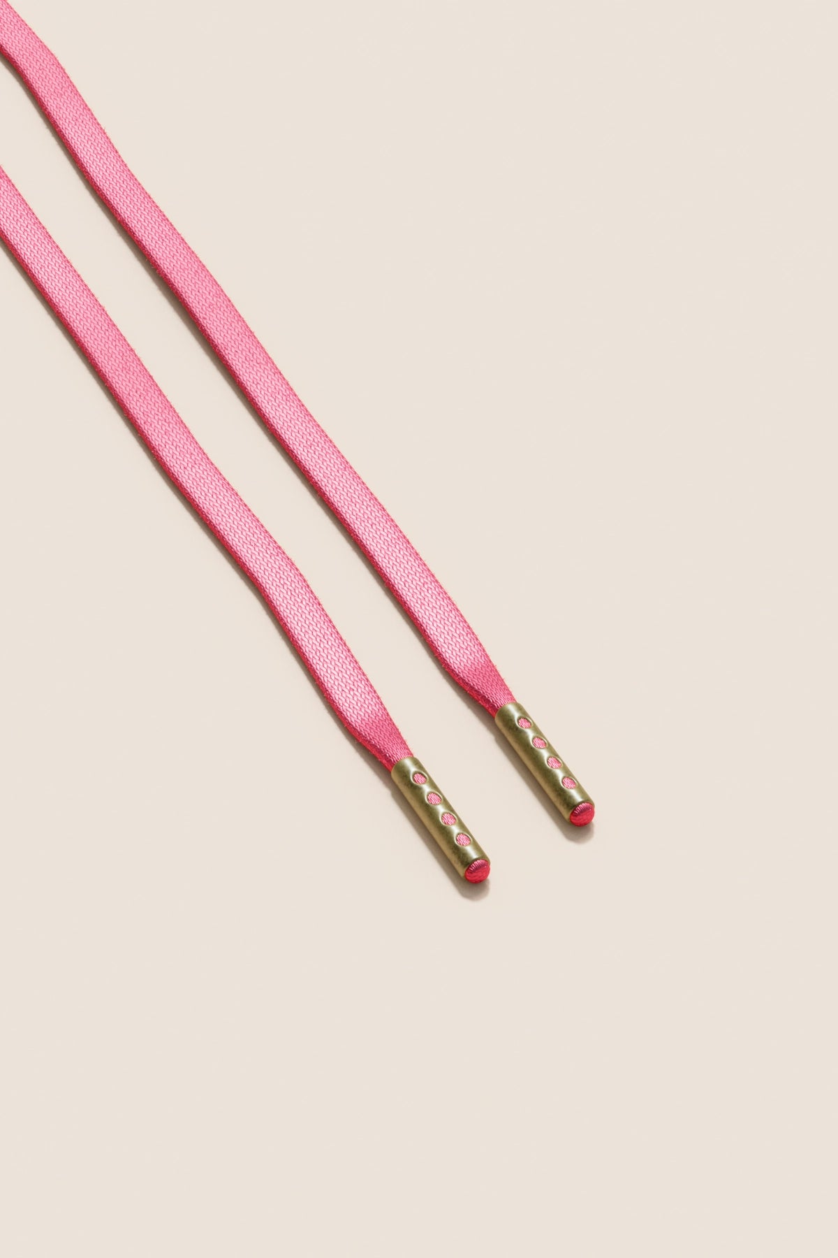 Senkels ピンク 3mm フラットワックス靴ひも with Brass Aglets