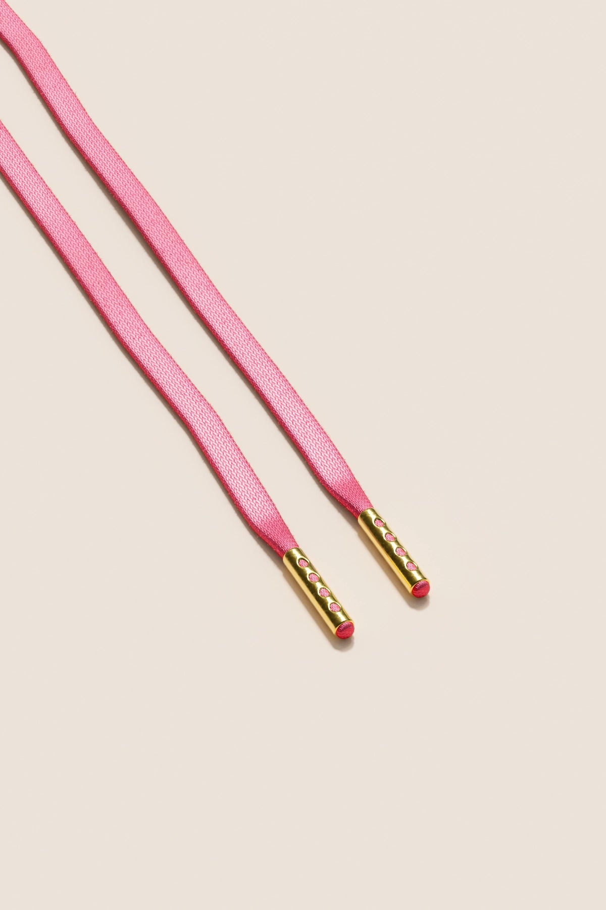 Senkels ピンク 3mm フラットワックス靴ひも with Gold Aglets
