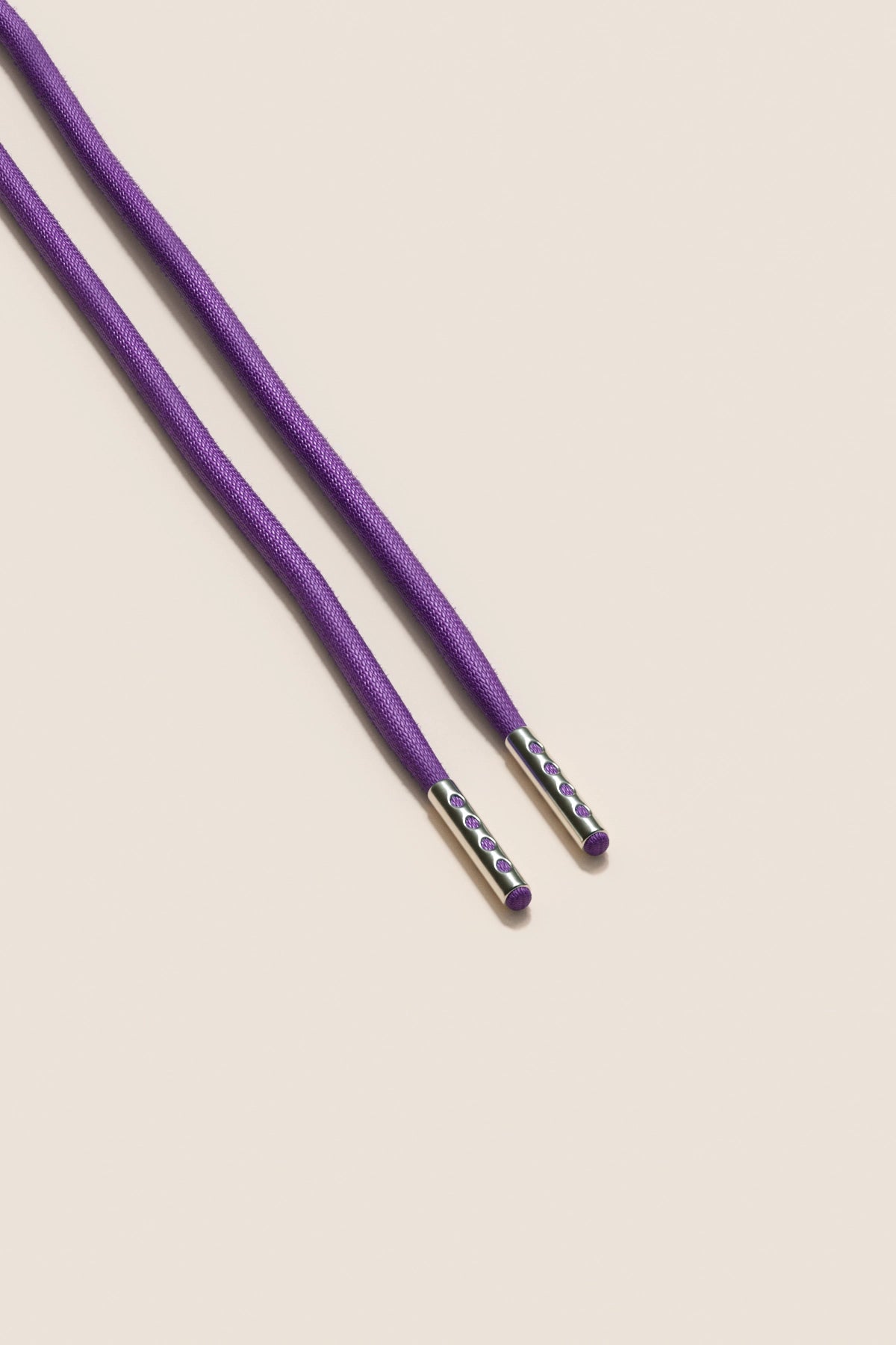 Senkels パープル 4mm ラウンドワックス靴ひも with Nickel Aglets