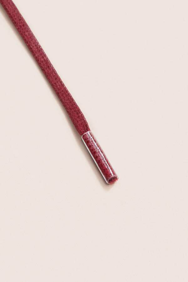 ボルドー - 3mm フラットワックス靴ひも