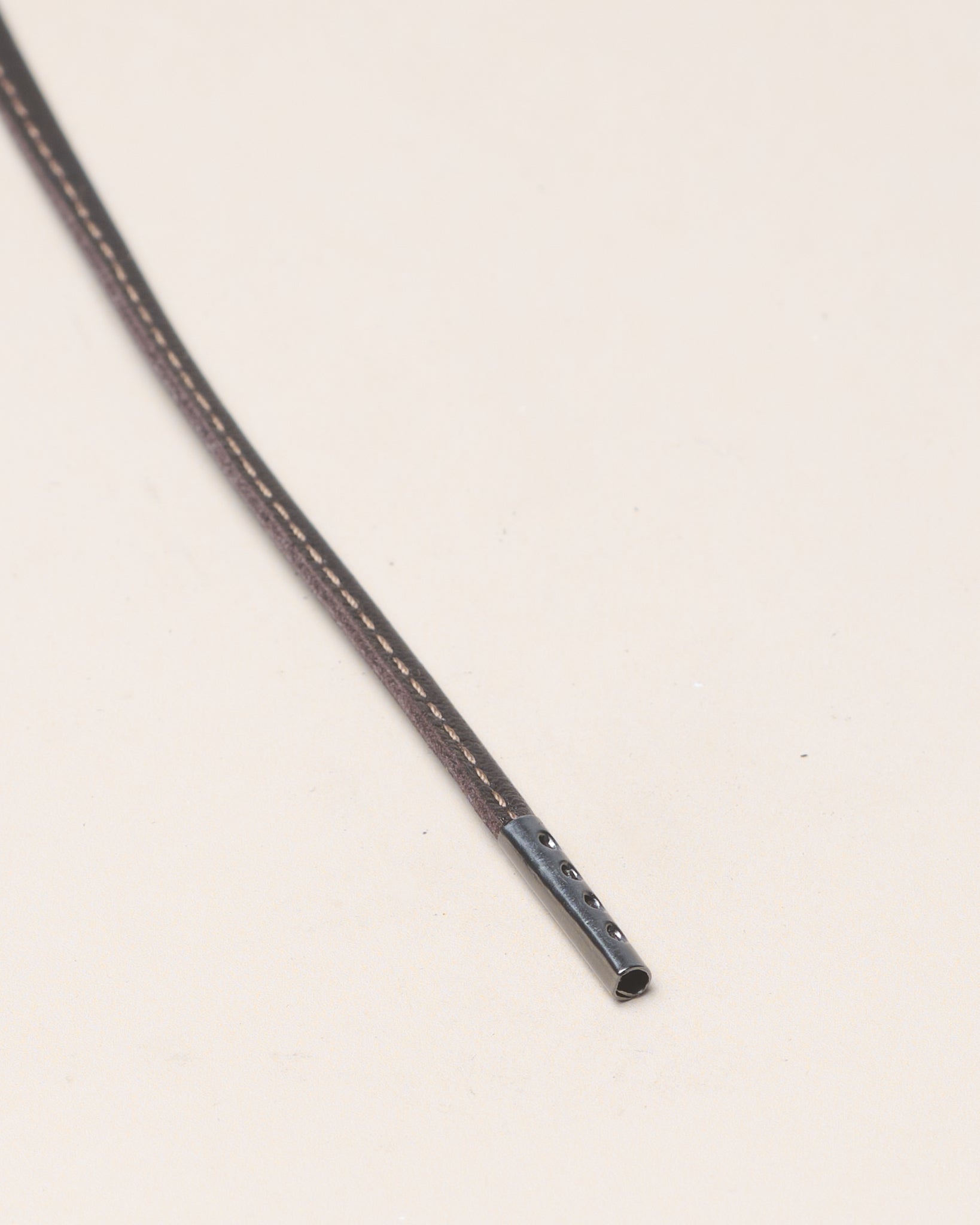 ダークブラウン - 4mm Stitched Leather 靴ひも